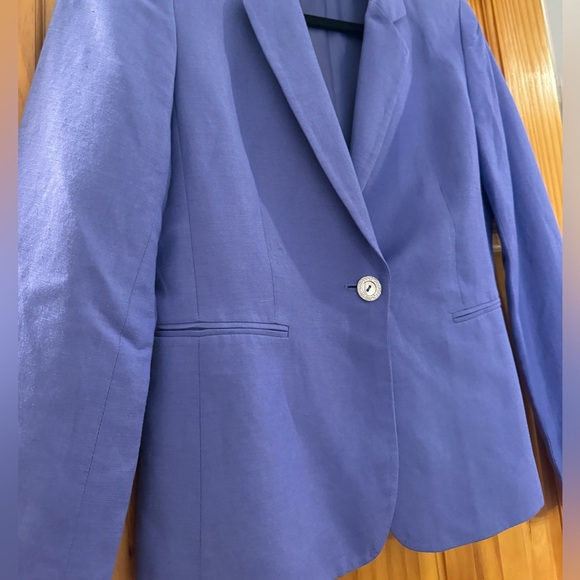 Tahari Purple Linen Blazer - Picture 3 of 5